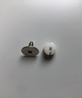 Set Of Three Push To Open Cabinet Latches With Silent Magnetic Catch For Dead Simple Drawer Opens Light Finger Tap Action Silver Kitchen Hardware Upgrade. Close-up of metal latch and white plastic component.