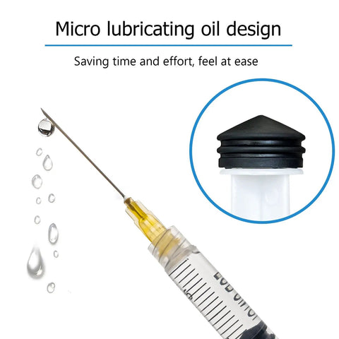 Heavy Duty 30 Pack 3 Milliliter Luer Lock Syringes With Stainless Steel Tips Individually Sealed For Lab Research And Craft Mixing showing micro lubricating oil design.