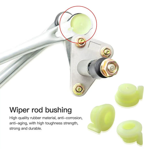 Front Windshield Wiper Linkage Arm Bushing Cap for 1981-1993 Dodge D150 D250, green nylon cap on wiper linkage arm