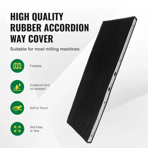 Accordion Way Cover 400mm By 600mm That Fits Bridgeport Milling Machine And Turret Mill Heavy Duty Metal Lathe Guard Rubber Shield