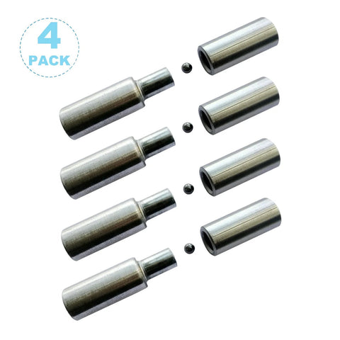 SRNETKJ four-pack weld-on bullet hinge components in steel: hinge barrels, sleeves and pins with screws for gate/door