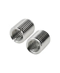 Top Grade Stainless Steel Threaded Inserts For Furniture Hardware 20 Pack M4 M8 L6mm Heavy Duty Screw Nuts close-up view showing threads