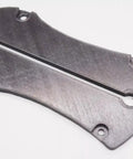 Replacement Throat Plate Insert For 137.212290 Miter Saw Black OEM Grade Upgrade shown at an angle, durable design with pre-drilled holes.
