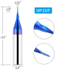 Solid Carbide O Flute CNC Router Bit With 1/4 Inch Shank And Single Flute End Mill For Acrylic Aluminum And Wood Cutting Nano Blue Coating