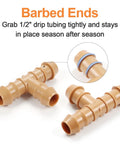 35 Pieces 1/2 Inch Barbed Tee Fittings For Drip Irrigation Tubing, 3-Way Connector Set For Garden Sprinkler Systems