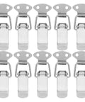 Check Out These 10 Pieces Of Premium Stainless Steel Toggle Latch Clamps With Silver Finish Perfect For Securing Boxes Cases Cabinets And Furniture With Smooth Spring Loaded Operation That Is Totally Built Heavy Duty Industrial Strength! Set of 10 stainless steel toggle latches for securing boxes.