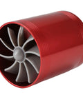 Double Turbine Air Intake Fan For Cars That Really Boost Airflow And Save Gas Metal Turbo Charger Style Intake High Flow Design
