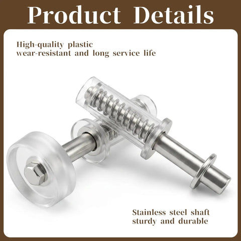 4 Pack Pocket Door Top Roller Kit With Bifold Closet Hardware, Spring Loaded Rollers in stainless steel and ABS