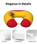 Spanish Flag Print U Shaped Travel Pillow With Memory Foam Core For Napping On Planes Cars Trains Home Or Office And Cervical Neck Support For Relaxed Comfort