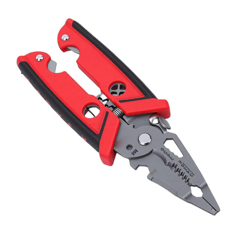 18 In 1 Wire Stripper And Pliers For Electricians A Pro Grade Cable Tool With Ergonomic Non Slip Handle, shown in angle view.