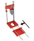 Portable Drill Guide And Alignment Tool For Woodworking, Handheld Manual Power Press Stand with red frame and clamp