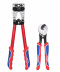 Pro Grade Heavy Duty Battery Cable Lug Crimping Tool For 8 6 4 2 1 And 1/0 AWG Lugs With Copper Terminals And Wire Shear Cutter