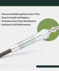 Silver glow plug from Glow Plug Replacement Kit For Weber SmokeFire EX4 EX6 EPX6 Wood Pellet Grills Smokers Igniters Parts 7009 22510001 22510201 23510001 23510201 Silver 2 Pack.