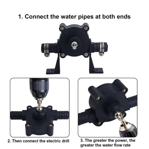 Electric Drill Powered Water Transfer Pump Kit For Quick Fluid Transfer Of Water Oil Diesel And More setup guide