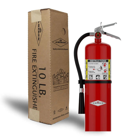 10 Pound ABC Dry Chemical Fire Extinguisher With Wall Bracket For Home And Office, 4A80BC Rating, Quick 20 Second Discharge