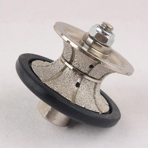 Diamond Hand Profile Wheel For Granite With 30mm Full Bullnose Edge Router Bit Five Eighths By Eleven Thread Wet Or Dry Use