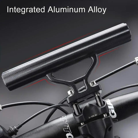 Black Bike Handlebar Extender And Stem Tube Extension, 15cm aluminum alloy, on road bike handlebar for lights and GPS