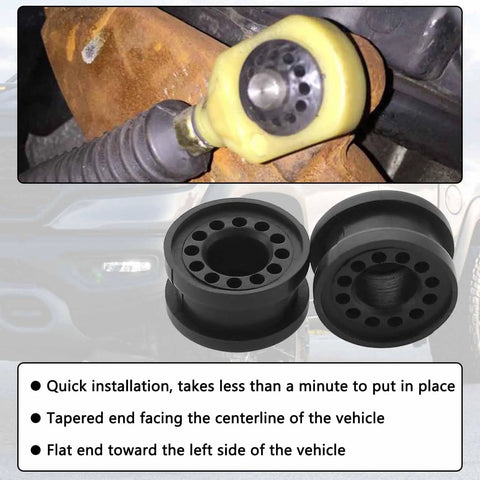 2 Piece Transfer Case Linkage Bushing Grommet Kit For Ram Trucks 2002 To 2010 1500 2500 3500 Keeps Shifts Smooth And Tight Replaces 68078974AA 68078975AA, black rubber bushings installed on Ram transfer case linkage
