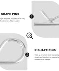 Close-up of 20 Piece R Shaped Hair Pin Cotter Clips Carbon Steel Spring Fasteners Kit for Automotive and Trailer Hitch Lock System