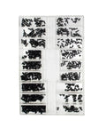 Top Shelf Micro Screw Kit With Dependable Driver Ideal For Glasses Laptops Watches And Electronics Back Covers Rust Proof Precision Hardware in a labeled case.