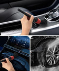 Using the 9 Piece Auto Detailing Brush Set With Soft Bristles For Interior And Exterior Cleaning Including Wheels, Vents, Seats, Engine, Carpets And More For Cars, Trucks, SUVs And Motorcycles All In One Automotive Cleaning Kit on car dashboard, vents, and wheels