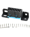 OBD II 16 Pin Female Replacement Wire Socket Connector Kit For Under Dash Install, J1962 Compliant OBD2 Port Shell Plug