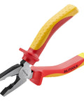 1000V Insulated Lineman Pliers, 6 Inch, VDE Certified Combination Pliers For Electrical Wiring, Cr-V Steel With Non-Slip Grips, Heavy Duty Pliers For Electricians, Safe, Reliable, All-Purpose Workhorse. 6-inch insulated lineman pliers with yellow red grips