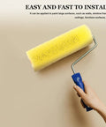 10 Piece Pack of Heavy Duty Sponge Paint Roller Sleeves Serving as Durable Texture Cover Replacements in use on wall.