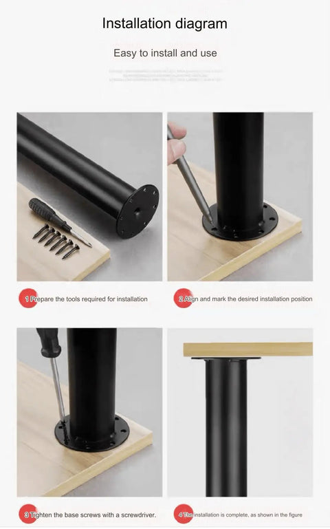 Installation steps for Beefy Heavy Duty Folding Table Legs For Home And Office, Portable Steel Furniture Supports Up To 350 Pounds