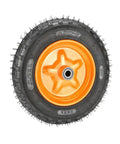 Heavy Duty 14 Inch Pneumatic Tire Wheel Kit With Solid Steel Plate Hub For Carts Dollies And Trailers, orange hub, 3.00-8 tire design.