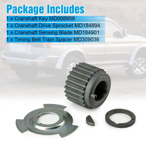 Timing Belt Kit With Crankshaft Sprocket Gear Pulley Sensor Blade Plate And Spacer for Mitsubishi Montero Sport V6
