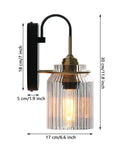 Top Shelf Modern Led Wall Sconces With Up And Down Lighting For Chill Bedrooms And Casual Living Rooms Smooth Interior Wall Lamps Perfect For Hallways And Vanity Areas Real Deal Double Pack Black and gold LED wall sconce with glass shade, dimensions 18x17 cm.