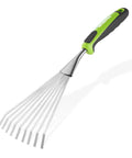 Handy 16 Inch Compact Stainless Steel Hand Rake With Soft Grip Handle Versatile Small Garden Rake For Delicate Plants Leaves Mulch Spreading