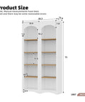 Dimensions of Built Tough Free Standing Five Tier Book Shelves With Adjustable Shelves Farmhouse Two Tone Bookcase Set