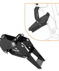 Backhoe Thumb Excavator Claw Universal Attachment For Kubota And Deere Tractors Fits Backhoes Up To Three And A Quarter Inch Boom Width Bolt On Easy Install Durable Claw For Digging Grading Trenching And Demolition Work, detailed view of bolt-on design and installation diagram.