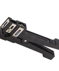 Versatile Adjustable Wire Striper Hand Tool With Multiple Blade Options For Precise Cable Peeling, compact black design.