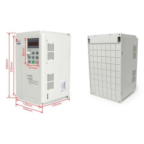 Heavy Lifter 7.5KW BT30 Air Cooled Spindle Motor With Automatic Tool Change ATC 24000RPM 220V 4 Pole VFD Inverter Kit, front and side view.