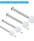 M4 Ball Nuts Knob Set White 30 Pack Steel Ball Caps For Furniture Cabinets Drawers Lamps DIY Decor 9mm Diameter Thread