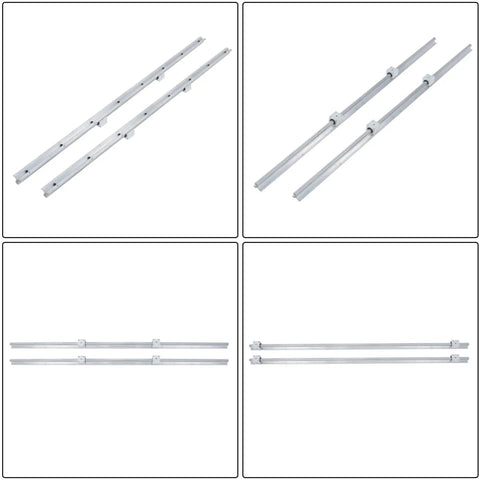 Two 1500mm SBR20 Linear Guide Rails With Four SBR20UU Slide Blocks Kit for DIY CNC routers, lathes, mills, and automated machines.