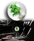 Cool 54mm Crystal Flower Shift Knob Real Flower Resin Ball for Manual and Automatic Transmissions Universal Fit Gated Style Only Fits 5 and 6 Speed Shifters Includes 3 Adapters for Most Cars Trucks Green installed in car interior