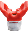 Built Tough Airless Paint Spray Gun With Nozzle Guard For Pump Sprayer 3600 Psi high pressure nozzle attachment close-up view.
