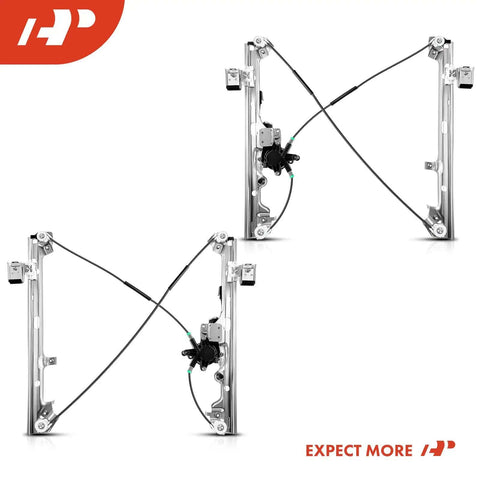 Front Driver And Passenger Power Window Regulator With Motor For 2000 To 2006 Chevy Silverado Tahoe Suburban Avalanche Cadillac Escalade GMC Yukon Sierra Set Of 2 Drop In Ready shown side by side