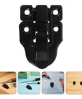 Vintage Iron Draw Latch Lock Set 4 Pcs Black Retro Cabinet Door Hardware top view of sturdy black latch for wood boxes