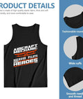 Men's Aircraft Mechanic Tank Top, Summer Breathable Cotton Sleeveless Muscle Shirt, front view with design details.