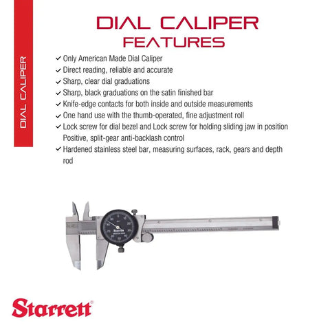 Dial Caliper Pro Grade For Precision Measurements 0 To 6 Inches Range With.001 Inch Graduations Durable Stainless Steel Black Dial