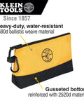 Stand Up Pro Grade Zipper Tool Pouch Set With Carabiners Water Resistant 1680D Reinforced Gusseted Bottoms Multi Size 5 Pack