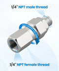 One Quarter Inch NPT Pressure Washer Swivel Fitting For Gun And Hose, 360 Degree Kink Free Connector, 4000 PSI, 2 Pack, Heavy Duty Metal Adapter For Leak Free Spray Gun To Hose Links And Smooth Rotation, 1/4 NPT male to female thread