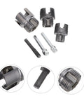 Cabilock 3 Pc Electric Drill Pipe Threader Kit For Cutting Plastic And Metal Pipes, includes three cutters and bit for efficient threading.
