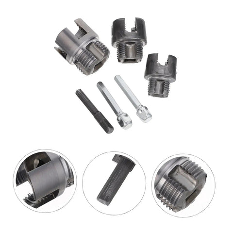 Cabilock 3 Pc Electric Drill Pipe Threader Kit For Cutting Plastic And Metal Pipes, includes three cutters and bit for efficient threading.