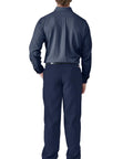 Men's CAT2 Flame Resistant Cool Touch Dress Shirt Navy X Large With NFPA Compliant Arc Rating, view from back.